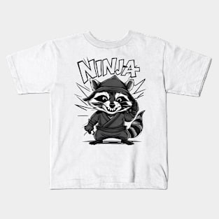 Ninja raccoon cute Kids T-Shirt